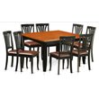 East West Furniture Parfait 9-piece Wood Dining Room Set in Black/Cherry
