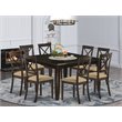 East West Furniture Parfait 9-piece Dining Set with Cushion Seat in Cappuccino