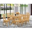 East West Furniture Vancouver 9-piece Wood Table and Dining Chair Set in Oak