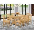 East West Furniture Vancouver 9-piece Wood Dinette Set in Oak
