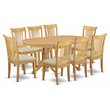 East West Furniture Vancouver 9-piece Wood Dining Set with Cushion Seat in Oak