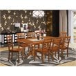 East West Furniture Napoleon 9-piece Wood Dining Table Set in Saddle Brown