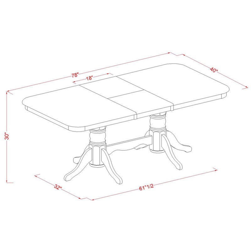 East West Furniture Napoleon 9-piece Wood Dining Table and Chair Set in Cherry