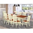 East West Furniture Napoleon 9-piece Wood Table and Dining Chairs in Cherry