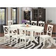 East West Furniture Vancouver 9-piece Wood Dining Table Set in Linen White