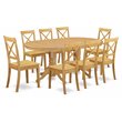 East West Furniture Vancouver 9-piece Wood Dining Room Table Set in Oak