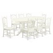 East West Furniture Vancouver 9-piece Wood Kitchen Set in Linen White