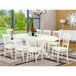 East West Furniture Vancouver 9-piece Wood Dining Table and Chair Set in White