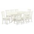 East West Furniture Vancouver 9-piece Wood Dining Table and Chair Set in White