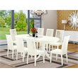 East West Furniture Vancouver 9-piece Wood Dining Table and Chairs in White
