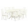 East West Furniture Vancouver 9-piece Wood Table and Dining Chairs in White