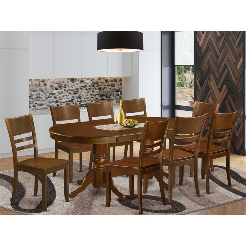 East West Furniture Vancouver 9-piece Wood Dining Set in Espresso