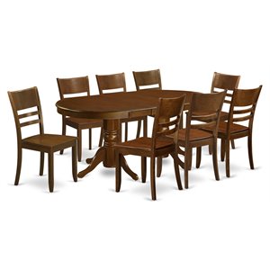 east west furniture vancouver 9-piece wood dining set in espresso