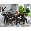 East West Furniture Parfait 9-piece Dining Set with Wood Seat in Cappuccino