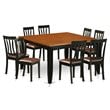 East West Furniture Parfait 9-piece Dining Set with Leather Chairs in Cherry