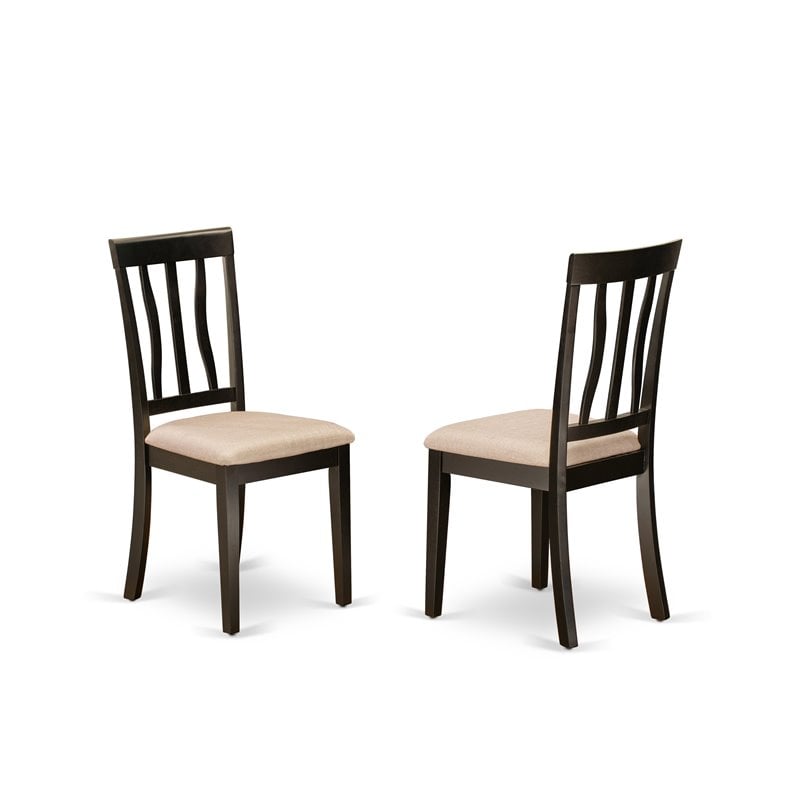 East West Furniture Parfait 9-piece Dining Set with Fabric Seat in Cappuccino