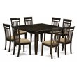 East West Furniture Parfait 9-piece Dining Set with Cushion Chairs in Cappuccino