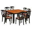 East West Furniture Parfait 9-piece Wood Dining Table and Chair Set in Black