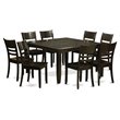East West Furniture Parfait 9-piece Wood Dining Room Set in Cappuccino