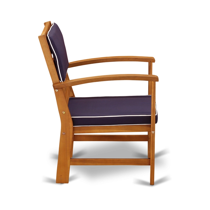 East West Furniture Coppell 4-piece Wood Patio Dining Set in Natural Oil