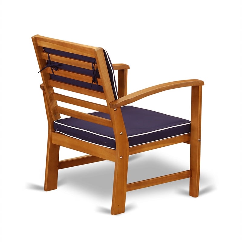 East West Furniture Coppell 4-piece Wood Patio Dining Set in Natural Oil