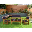 East West Furniture Coppell 4-piece Wood Patio Dining Set in Natural Oil