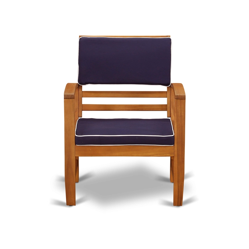 East West Furniture Coppell 4-piece Wood Patio Dining Set in Natural Oil