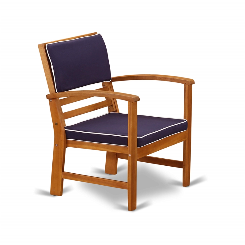 East West Furniture Coppell 4-piece Wood Patio Dining Set in Natural Oil