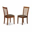 East West Furniture Parfait 9-piece Dining Set with Fabric Seat in Saddle Brown