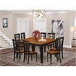 East West Furniture Parfait 9-piece Wood Kitchen Table Set in Black/Cherry