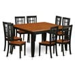 East West Furniture Parfait 9-piece Wood Kitchen Table Set in Black/Cherry