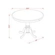 East West Furniture Antique 3-piece Dining Set with Round Table in Cappuccino