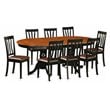 East West Furniture Plainville 9-piece Dining Set with Leather Seat in Black