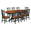 East West Furniture Plainville 9-piece Wood Kitchen Set in Black/Cherry