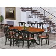 East West Furniture Plainville 9-piece Wood Dining Room Set in Black/Cherry