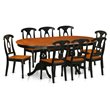East West Furniture Plainville 9-piece Dining Room Table Set in Black/Cherry