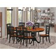 East West Furniture Plainville 9-piece Wood Dining Table and Chairs in Black