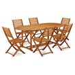 East West Furniture Beasley 7-piece Wood Outdoor Set in Natural Oil