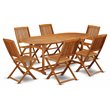 East West Furniture Beasley 7-piece Wood Outdoor Furniture Set in Natural Oil