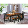 East West Furniture Quincy 9-piece Wood Dining Room Set in Black/Cherry