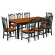 East West Furniture Quincy 9-piece Wood Dining Room Set in Black/Cherry