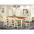 East West Furniture Quincy 9-piece Wood Dining Table and Chairs in Cherry