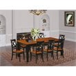 East West Furniture Quincy 9-piece Wood Dining Room Table Set in Black/Cherry