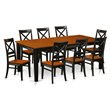 East West Furniture Quincy 9-piece Wood Dining Room Table Set in Black/Cherry