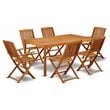 East West Furniture Cameron 7-piece Wood Outdoor Dining Set in Natural Oil