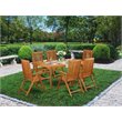 East West Furniture Cameron 7-piece Wood Outdoor Furniture Set in Natural Oil