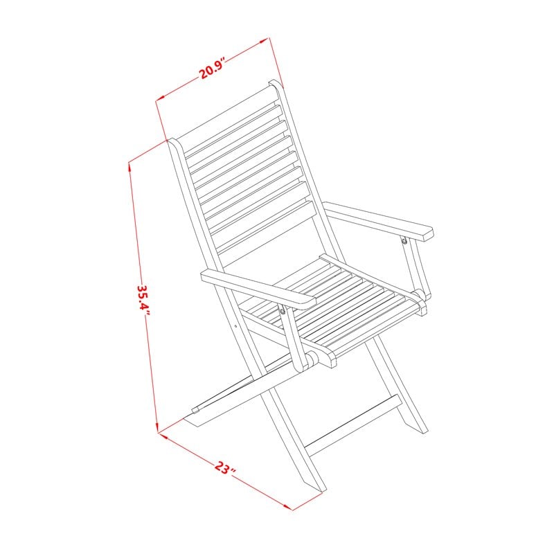 East West Furniture Denison 7-piece Wood Patio Set in Natural Oil