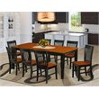 East West Furniture Quincy 9-piece Dining Set with Rectangular Table in Black