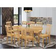 East West Furniture Vancouver 9-piece Wood Kitchen Table Set in Oak