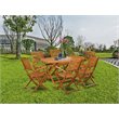 East West Furniture Diboll 7-piece Wood Patio Furniture Set in Natural Oil